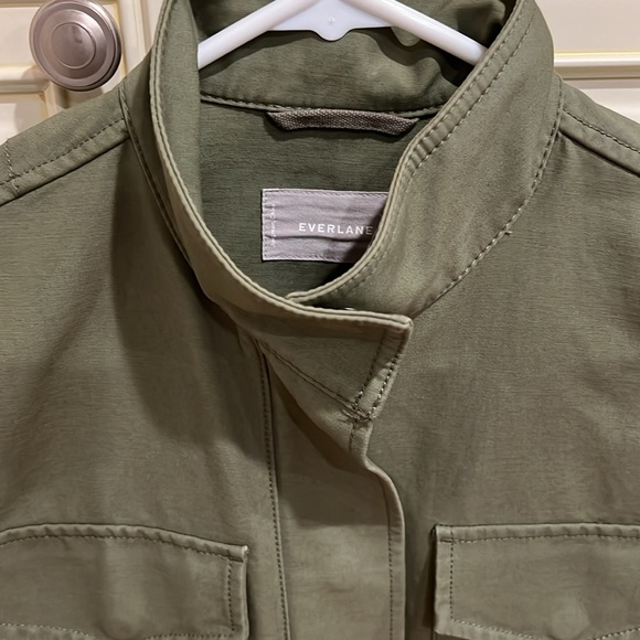 Everlane Green 100% Cotton Modern Utility Zip Up Jacket Women's - Picture 2 of 10